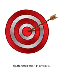 Drawing Of A Red And White Target Arrow Bulls Eye Vector Illustration