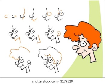 Drawing a redhead boy -See my portfolio for more great vectors!