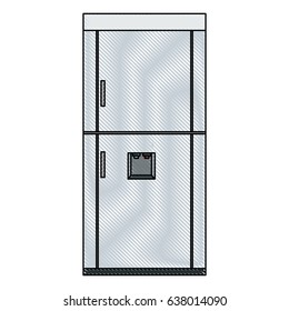 drawing refrigerator freeze modern, stainless steel