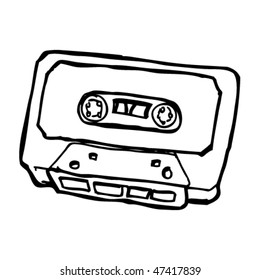 drawing of a retro cassette tape