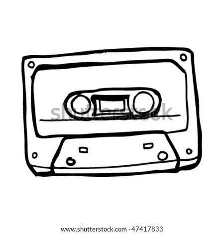 Drawing Retro Cassette Tape Stock Vector (Royalty Free) 47417833