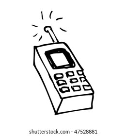 drawing of a retro mobile phone