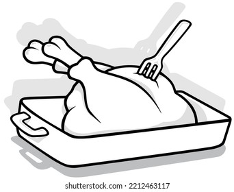 Drawing Roasted Turkey Baking