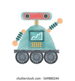 drawing robot android automation icon vector illustration eps 10