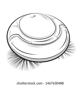 Drawing of the robotic vacuum cleaner. Vector illustration