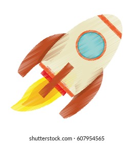 drawing rocket launch spaceship technology