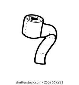 A drawing of a roll of toilet paper