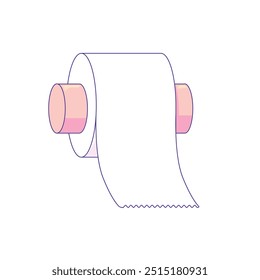 a drawing of a roll of toilet paper with a pink band.