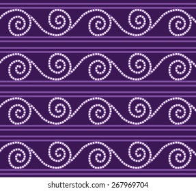 Drawing rolls on purple background.
