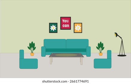 Drawing room interior design for use.