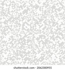 Drawing from rows of pre-given rounded squares. Three colors. Gray and white. Chaotic coloring. Seamless. Editable.