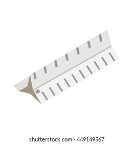 Drawing ruler icon in isometric 3d style isolated on white background