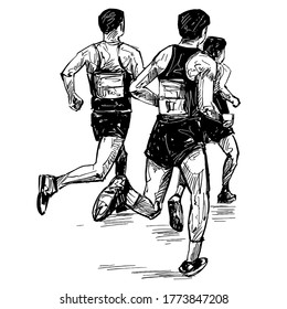 Drawing of the running competition show the group runners 