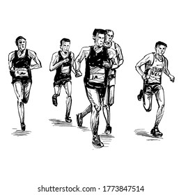 Drawing of the running competition show the group runners 