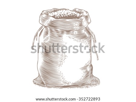 Drawing Sack Rice On White Stock Vector (Royalty Free) 352722893