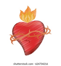 drawing sacred heart catholic