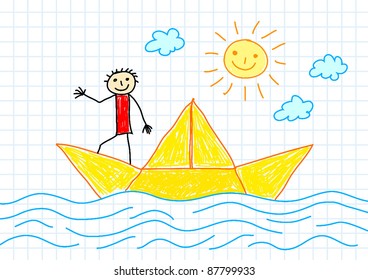 Drawing of sailboat