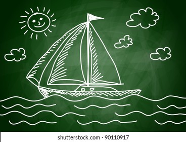 Drawing of sailboat