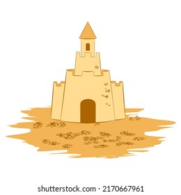 Drawing a sand castle children's games
