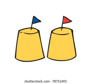 drawing of a sandcastle