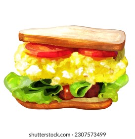 A drawing of a sandwich with an egg on it Sandwich Toast Scrambled Eggs. Sandwich, Toast, Scrambled.