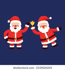 Drawing of Santa Claus pixel art. vector