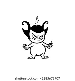 drawing of satan on a white font black and white, satanic symbol vector illustration, vector illustrator stock image, icon symbol