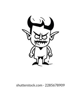 drawing of satan on a white font black and white, satanic symbol vector illustration, vector illustrator stock image, icon symbol
