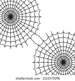 drawing of scary spider web on white background vector illustration design