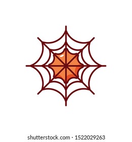 drawing of scary spider web on white background vector illustration design