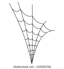 drawing of scary spider web on white background vector illustration design