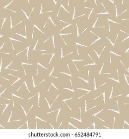 Drawing scattered arrows.Vector seamless pattern.Light brown and white