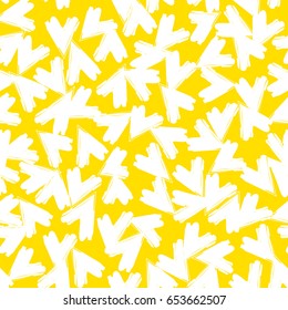 Drawing scattered arrows.Vector seamless pattern.Yellow and white