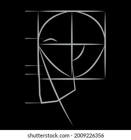 esquema de dibujo de la cabeza en perfil
