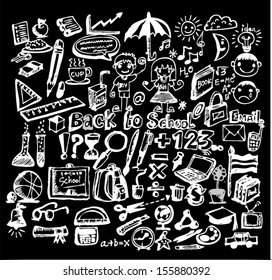 drawing school items  Back to School Vector illustration