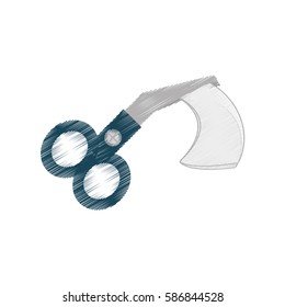 drawing scissors bandage medical vector illustration eps 10