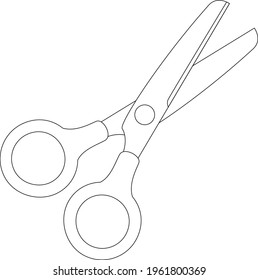 Drawing scissors cartoon vector illustration. İsolated background.