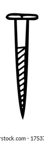 DRAWING OF A SCREW ON A WHITE BACKGROUND IN A VECTOR