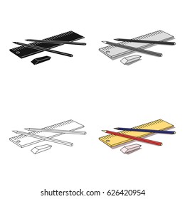 Drawing set of architect icon in cartoon style isolated on white background. Architect symbol stock vector illustration.