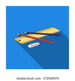 Drawing set of architect icon in flat style isolated on white background. Architect symbol stock vector illustration.