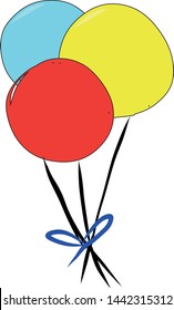 drawing of set of balloons in a bunch for designs