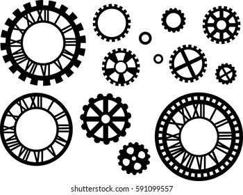 drawing of a set of gears and dials