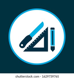 Drawing set icon colored symbol. Premium quality isolated math element in trendy style.