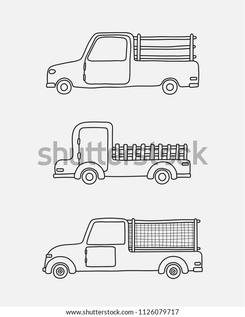 Drawing set of\
transportation.