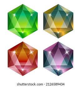 dibujo de varias gemas multicolores