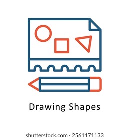 Drawing Shapes  Vector Two Color Icon. Eps file 10