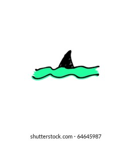 drawing of a shark fin