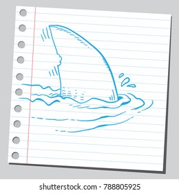 how to draw a shark fin