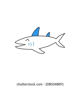 Drawing Shark Vector Simple And Cute Design