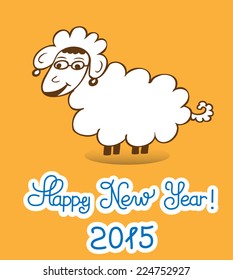 Drawing sheep - symbol of the New Year 2015
